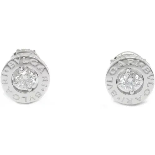 Pre-owned White Gold earrings , female, Sizes: ONE SIZE - Bvlgari Vintage - Modalova