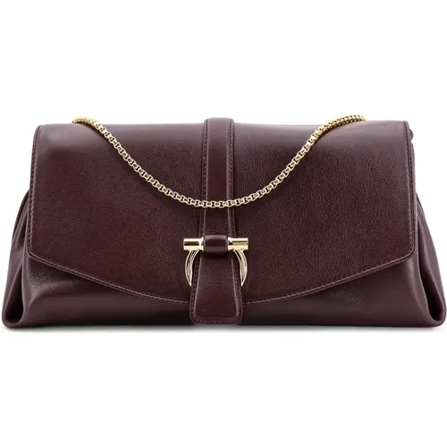 Leather Shoulder Bag with Flap Closure , female, Sizes: ONE SIZE - Salvatore Ferragamo - Modalova