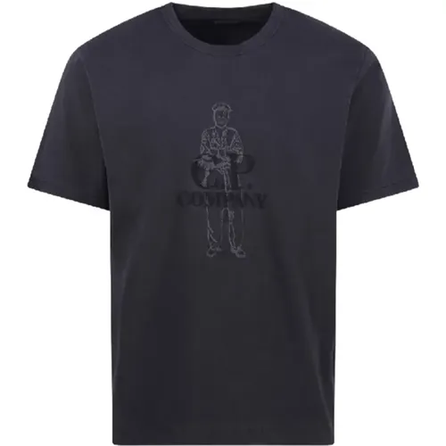 Distinctive Short Sleeve T-Shirt , male, Sizes: M - C.P. Company - Modalova