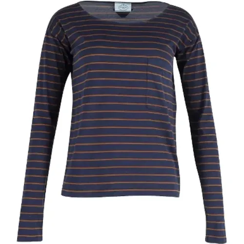 Striped Cotton Prada Top , female, Sizes: M - Prada Vintage - Modalova