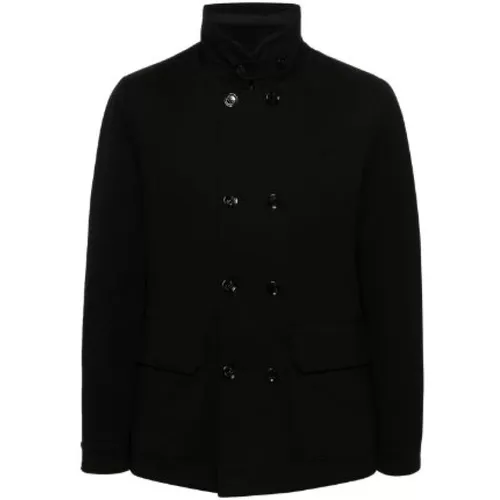 Schwarzer Mantel mit Langen Ärmeln - Moorer - Modalova