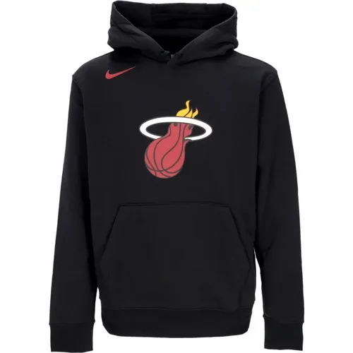 Miami Heat Club Hoodie Schwarz , Herren, Größe: S - Nike - Modalova