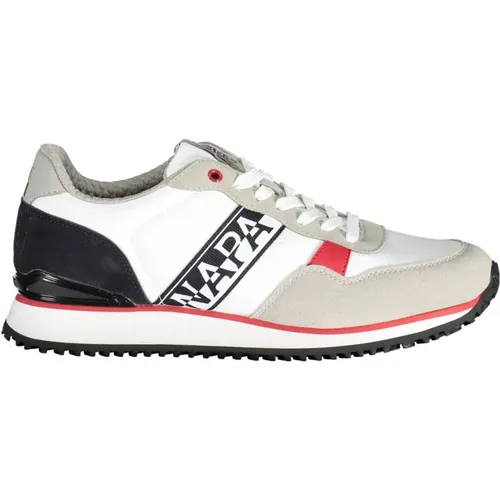 White Polyester Sneaker with Logo , male, Sizes: 10 UK, 11 UK, 7 UK, 6 UK, 8 UK, 12 UK, 9 UK - Napapijri - Modalova