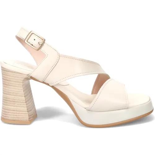 Leather High Heel Sandals with Platform , female, Sizes: 6 UK, 5 UK, 4 UK, 3 UK, 7 UK - Hispanitas - Modalova