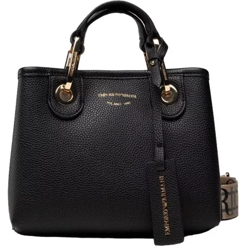 Schwarze synthetische Einkaufstasche für Frauen , Damen, Größe: ONE Size - Giorgio Armani - Modalova