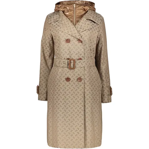 Logo Jacquard Gepolsterter Trenchcoat , Damen, Größe: S - Herno - Modalova