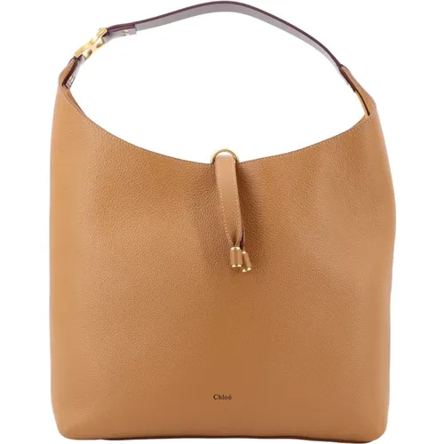 Brown Leather Shoulder Bag with Tassel , female, Sizes: ONE SIZE - Chloé - Modalova