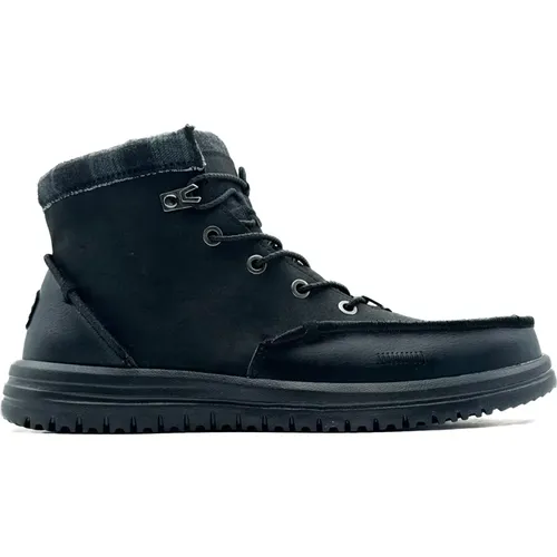 Schwarze flache Schuhe Bradley Stiefel , Herren, Größe: 43 EU - Hey Dude - Modalova