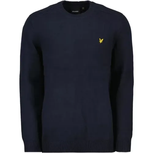 Dunkelblauer Pullover Herren , Herren, Größe: L - Lyle & Scott - Modalova