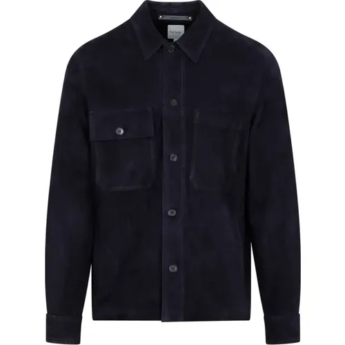 Suede Leather Jacket Aw23 , male, Sizes: M - PS By Paul Smith - Modalova