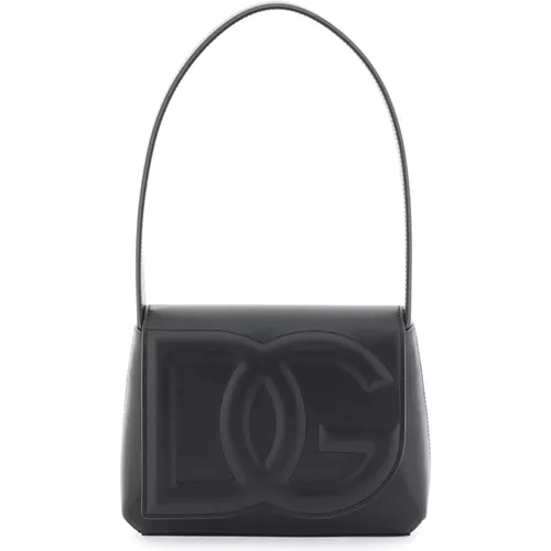 Geprägte Logo-Kalbsleder-Schultertasche - Dolce & Gabbana - Modalova