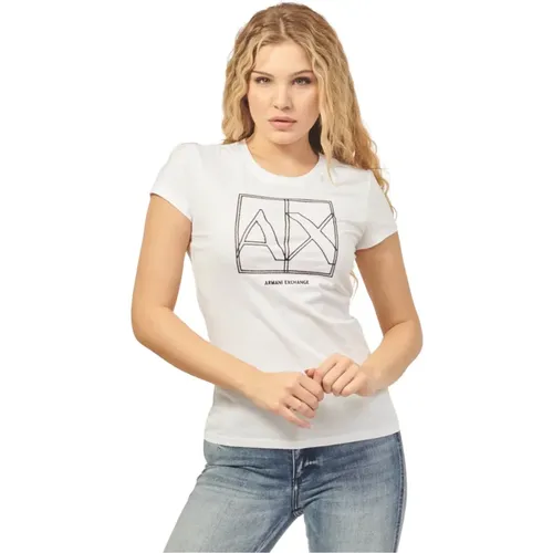 T-Shirts , female, Sizes: L, XS - Armani Exchange - Modalova