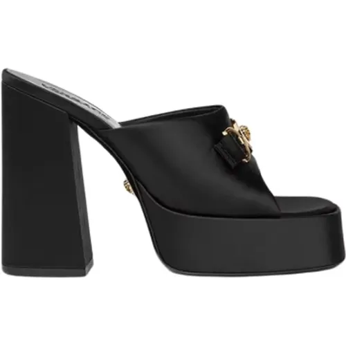 Satin Mule Shoe , female, Sizes: 3 UK, 4 1/2 UK, 5 UK - Versace - Modalova