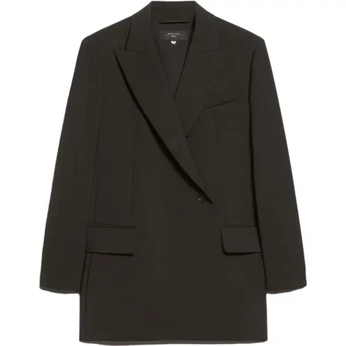 Schwarzer Woll-Doppelreiher-Blazer , Damen, Größe: L - Max Mara Weekend - Modalova