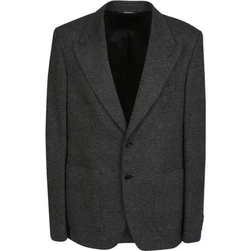 Formal Checkered Knit Blazer , male, Sizes: L, S, M - Dolce & Gabbana - Modalova