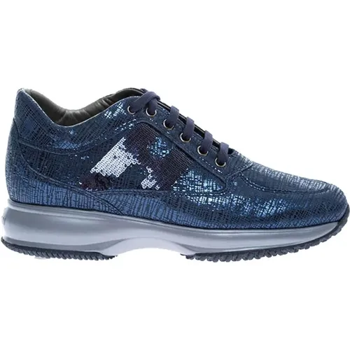 Marineblaue Interaktive Sneakers für Frauen - Hogan - Modalova