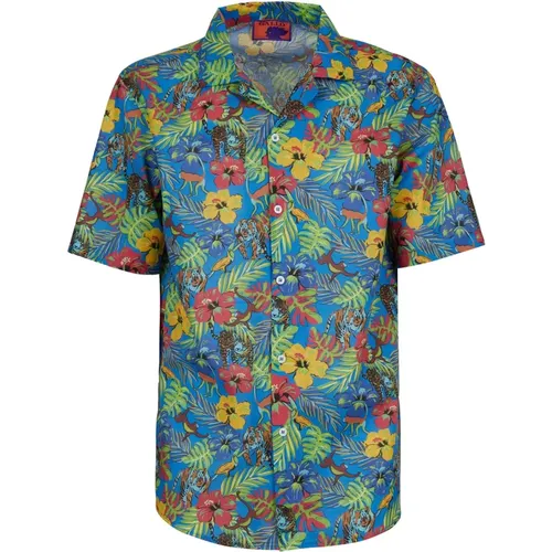 Jungle Print Cotton Shirt , Herren, Größe: L - Gallo - Modalova