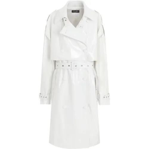 Patent Trench Coat , female, Sizes: XS - Dolce & Gabbana - Modalova
