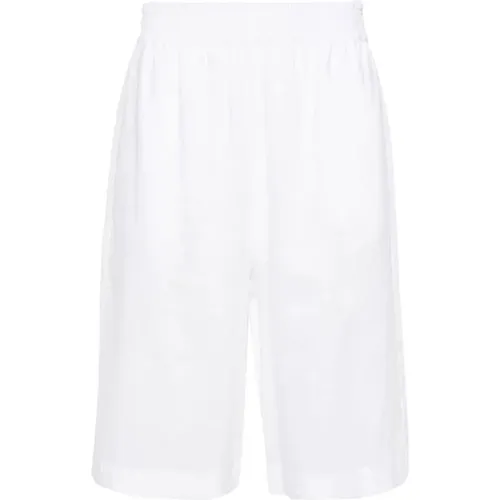 Weiße Leinen-Shorts mit elastischem Bund,Long Shorts - Fabiana Filippi - Modalova