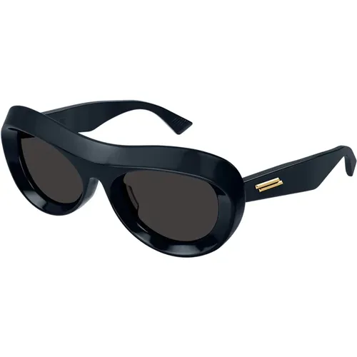 Runde Blaue Sonnenbrille mit Metallfransen,Stylische Sonnenbrille Bv1284S - Bottega Veneta - Modalova