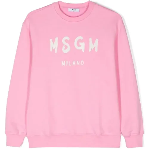 Rosa Sweatshirt,Schwarzer Sweatshirt mit Stil 110,Schwarz Sweatshirt,Royal Sweatshirt,Creme Sweatshirt,Hellgrauer Melange Sweatshirt, Sweatshirt - MSGM - Modalova