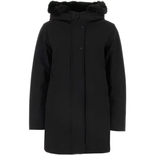 Schwarzer Parka Mantel mit Gepolstertem Design - Woolrich - Modalova