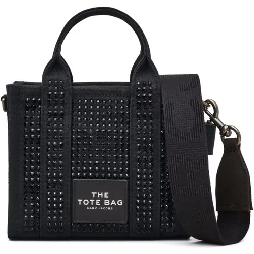 Genarbte Leder Schwarze Tasche mit Logo - Marc Jacobs - Modalova