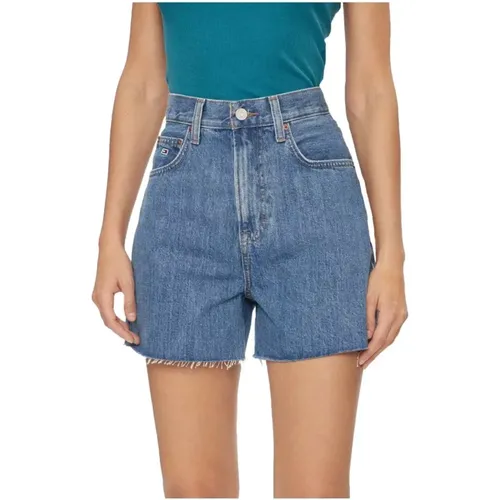 High Waist Mom Shorts aus weichem Baumwoll-Denim , Damen, Größe: W28 - Tommy Hilfiger - Modalova