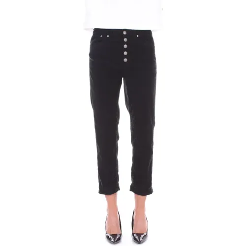 Trousers with Side Logo , female, Sizes: W29, W27, W26, W28 - Dondup - Modalova