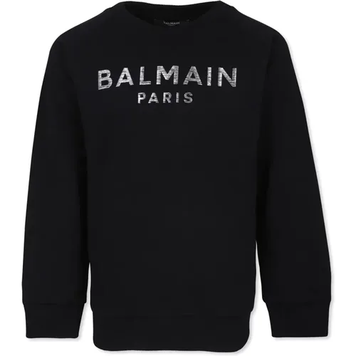 Schwarzer Bestickter Pullover Langarm - Balmain - Modalova