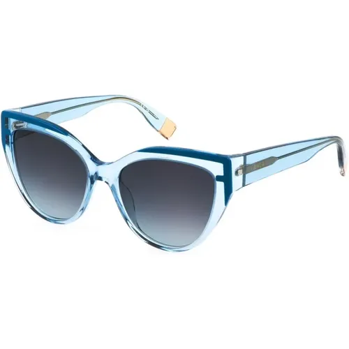 Blaue Acetat-Sonnenbrille mit degradiertem Glas - Furla - Modalova