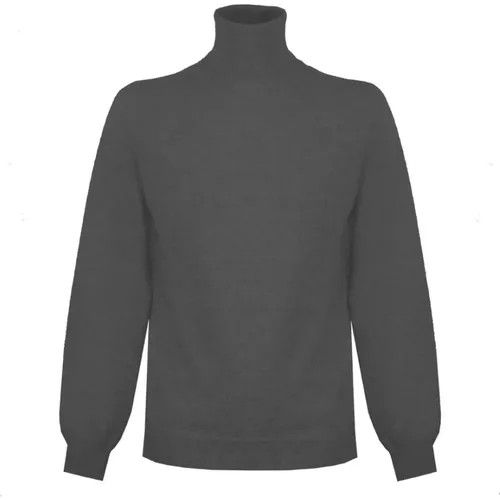 Cashmere High Neck Sweater Grey , male, Sizes: L, 2XL - Malo - Modalova