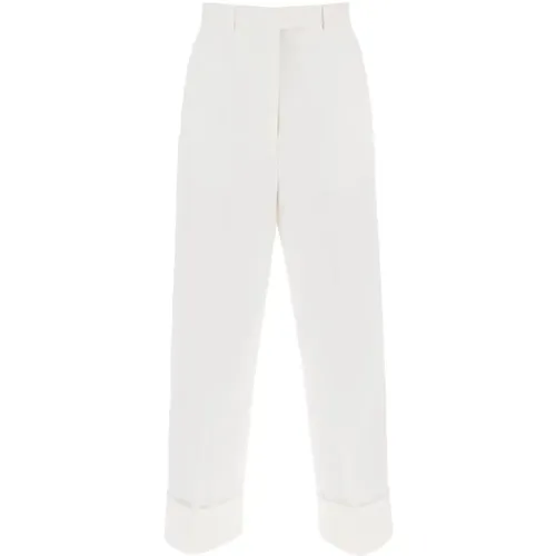 Cropped Wide Leg Jeans , female, Sizes: XS, M - Thom Browne - Modalova