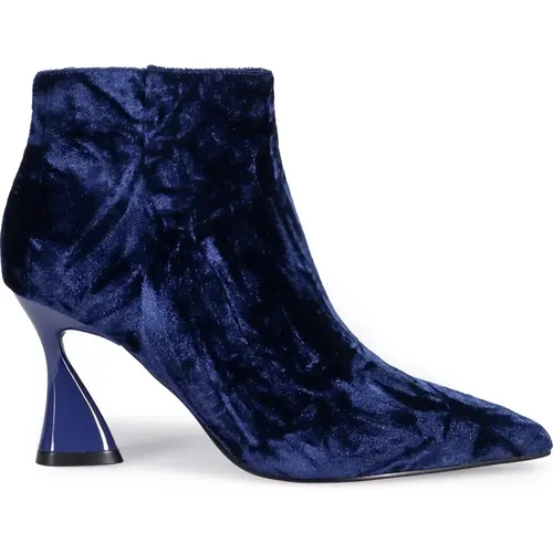 Blaue Samtstiefel für Glamouröse Outfits , Damen, Größe: 38 EU - Jeannot - Modalova