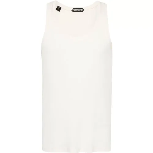 Weiße T-Shirts & Polos für Männer , Herren, Größe: L - Tom Ford - Modalova