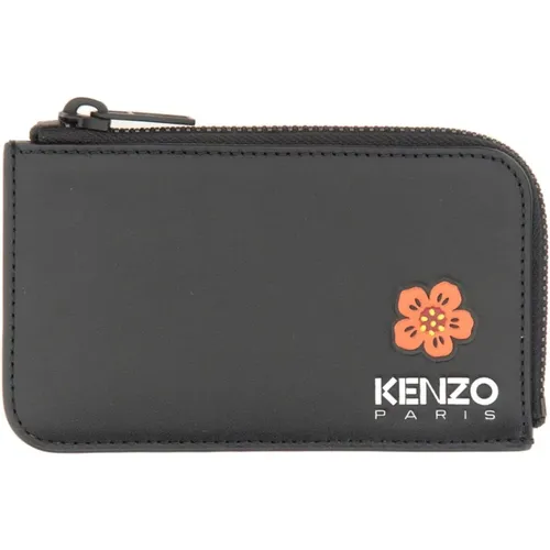 Zipper Closure Leather Card Holder , male, Sizes: ONE SIZE - Kenzo - Modalova
