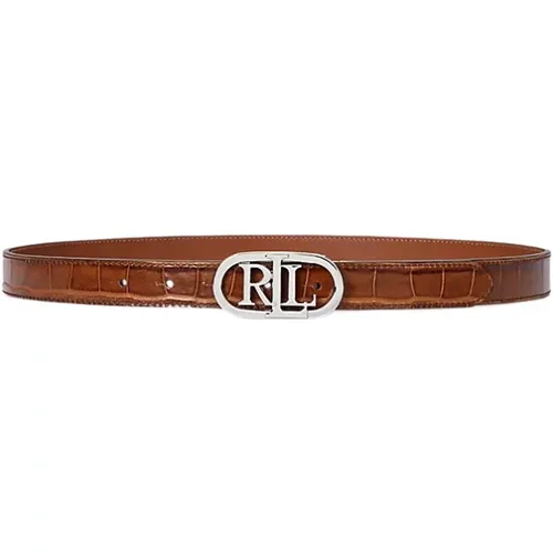 Embossed Reversible Belt with Logo , female, Sizes: L, S, M - Ralph Lauren - Modalova