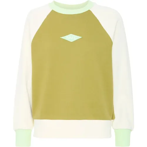 Raglan Crew Neck Sweatshirt Moss Green , Damen, Größe: L - Ball - Modalova