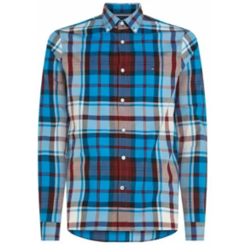 Tartan Big Shirt Blue , Herren, Größe: L - Tommy Hilfiger - Modalova