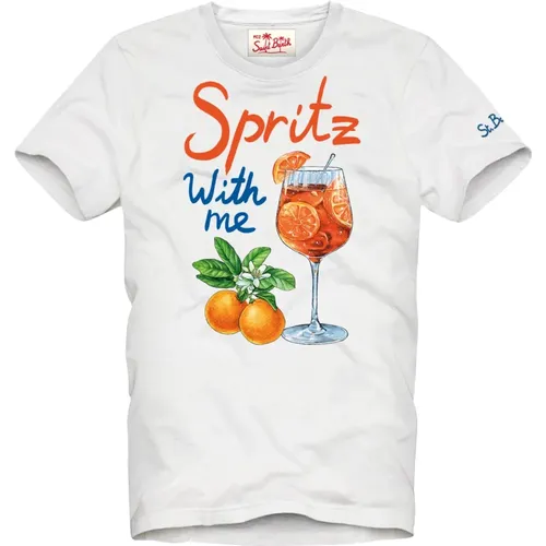 Spritz With Me T-Shirt , Herren, Größe: S - MC2 Saint Barth - Modalova