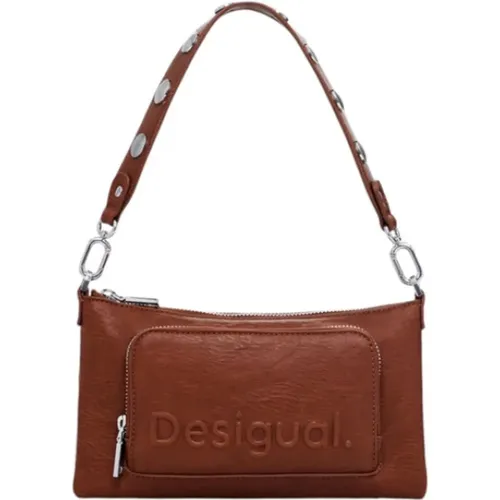 Stylish Handbag Half Logo Monica , female, Sizes: ONE SIZE - Desigual - Modalova