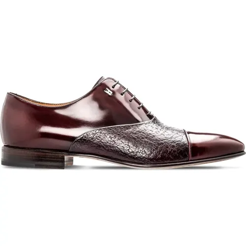 Stilvolle Bordeaux Leder Oxford Schuhe , Herren, Größe: 44 1/2 EU - Moreschi - Modalova