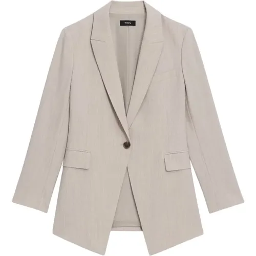 Etiennette Blazer in Good Wool Sand Melange , female, Sizes: M, XL, L - Theory - Modalova