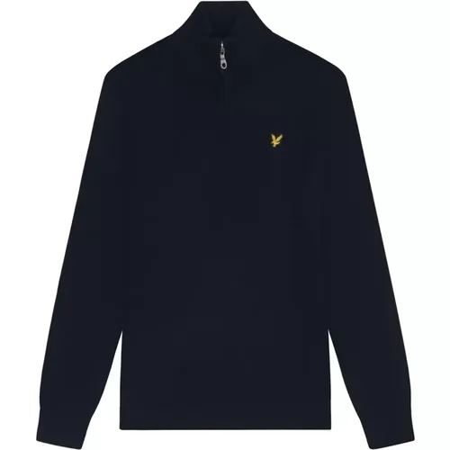 Quarter Zip Merino Baumwollpullover, Cotton Merino Quarter Zip Jumper,Merino Quarter Zip Jumper Baumwollpullover,Grüner Baumwoll-Merino-Quarter-Zip-P - Lyle & Scott - Modalova