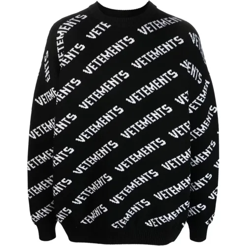 Schwarze Sweaters , Herren, Größe: M - Vetements - Modalova