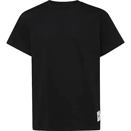 Schwarzes Baumwoll-T-Shirt mit Logo-Etikett , Herren, Größe: S - Jil Sander - Modalova