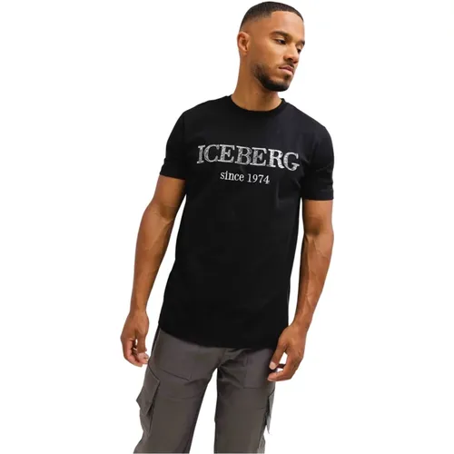 D Logo T-Shirt Herren Schwarz - Iceberg - Modalova