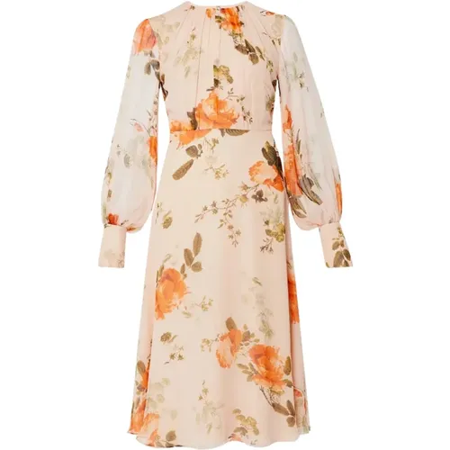 Rosa Blumiges Midi-Kleid Erdem - Erdem - Modalova