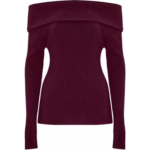 Langarm-Pullover aus glänzendem Stoff , Damen, Größe: XL - Kocca - Modalova