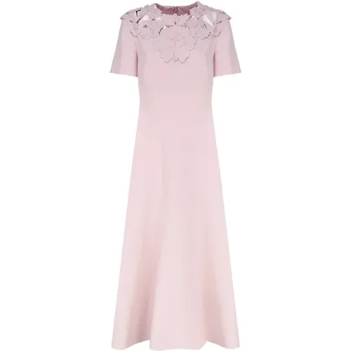 Gray Rose Laser-Cut Maxi Dress , female, Sizes: M, XS - Valentino Garavani - Modalova